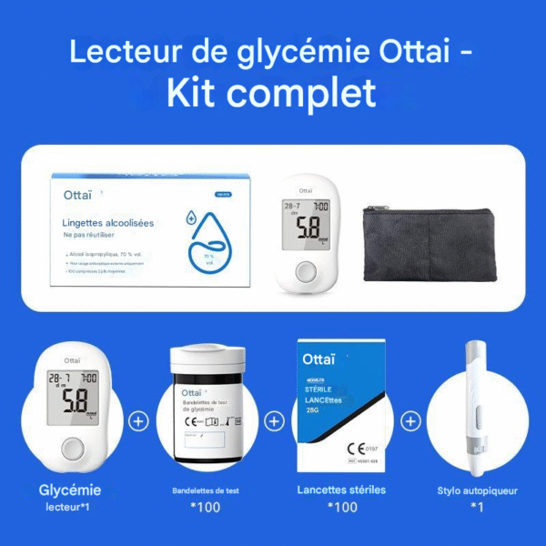 Kit de test de glycémie Ottai